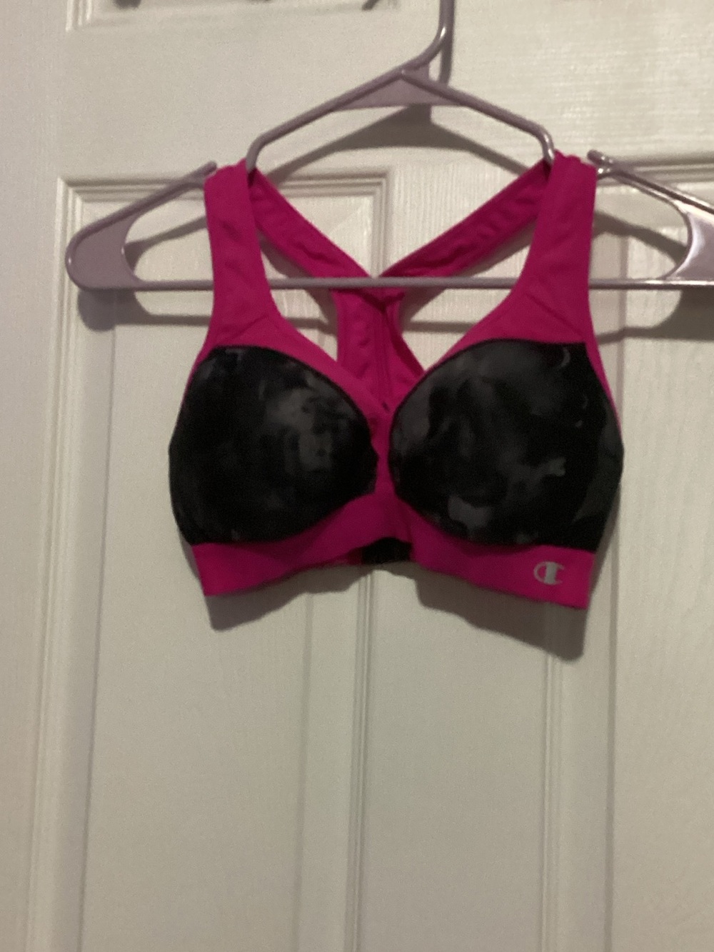 Champion Hot Pink and Black Padded High-Support Sports Bra